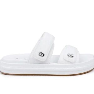 Dee Ocleppo NWOT Finland White Double Strap Sandal Slides